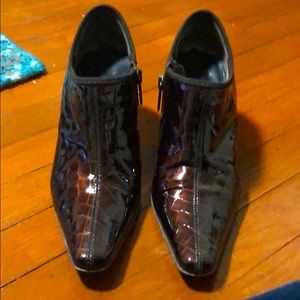 Patent leather Embossed Italian Booties